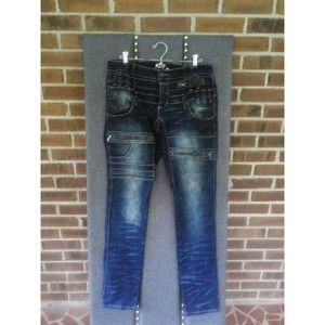 RS7 Royal 7even Straight Leg Jeans Dark Denim Moto Style Size 32